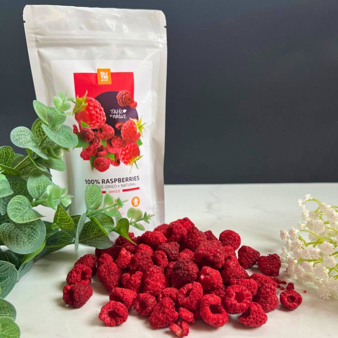 Lamponi liofilizzati: confezioni da 20g e 40g: 250 ml/20 g