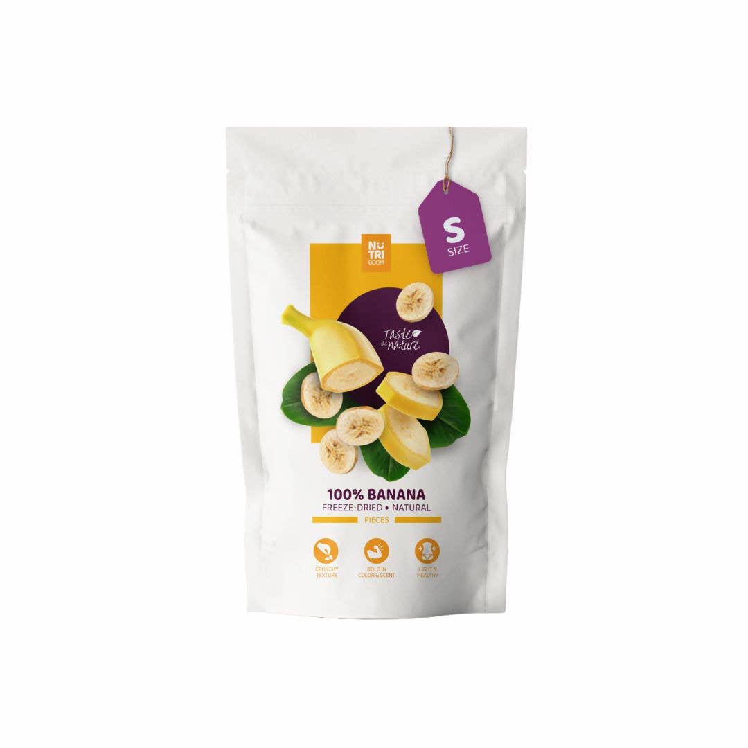 Banane liofilizzate: 25 g in confezioni da 50 g: 250 ml/25 g