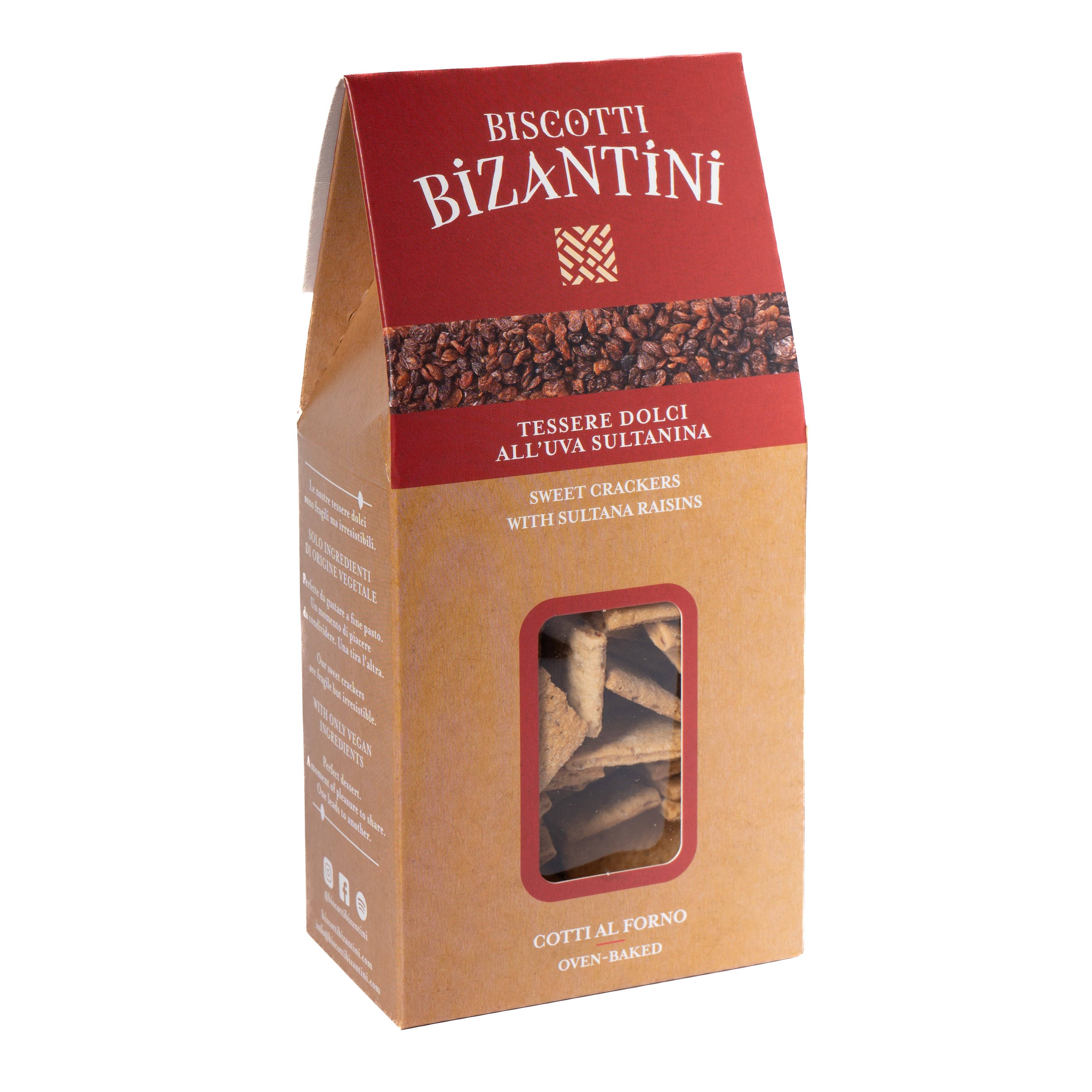 Biscotti dolci all'uvetta vegani e biologici: 180g