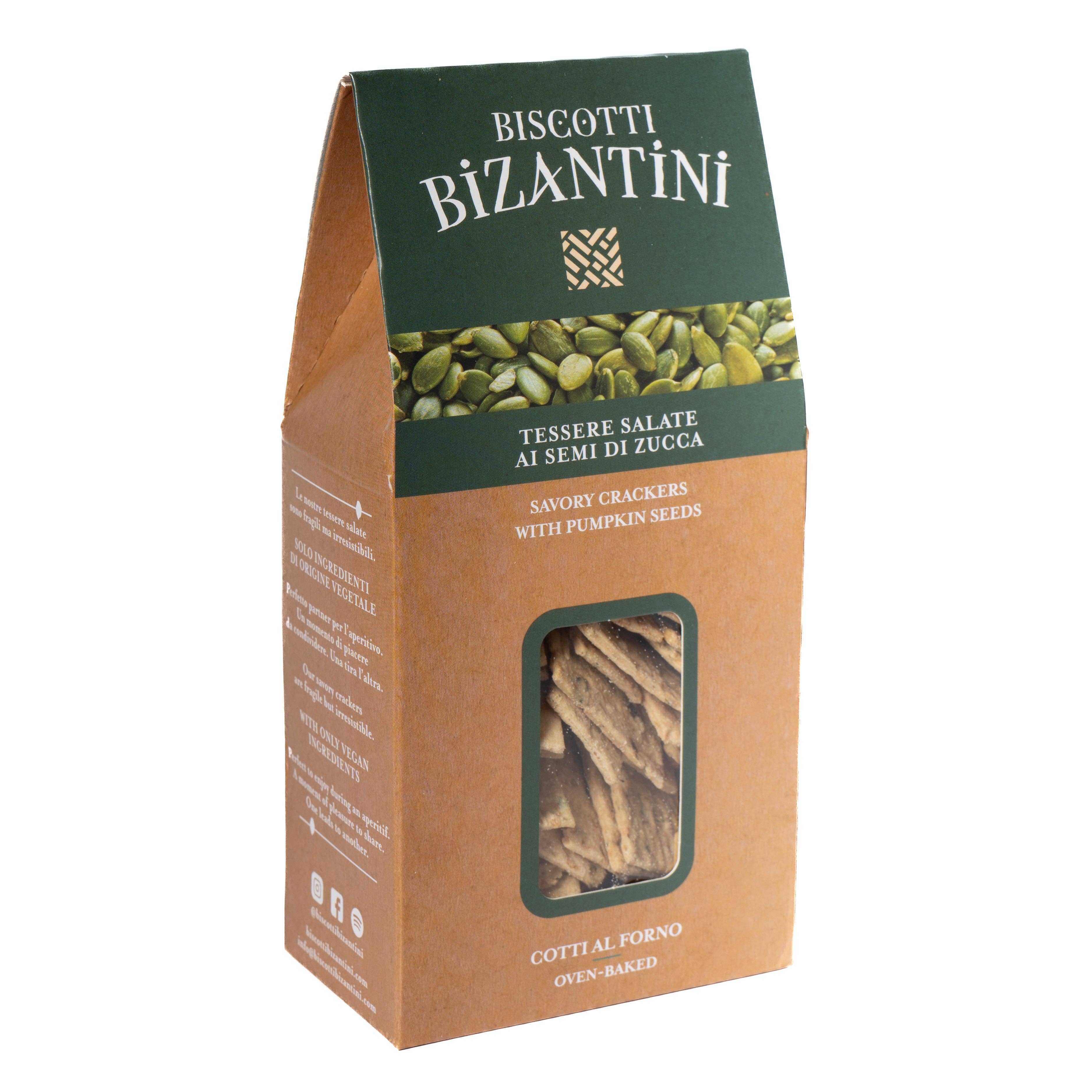 Cracker salati ai semi di zucca vegani e biologici: 180g