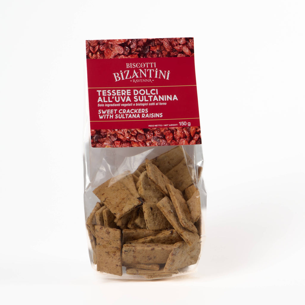 Biscotti dolci all'uvetta vegani e biologici: 180g