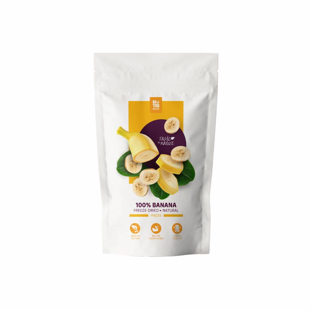 Banane liofilizzate: 25 g in confezioni da 50 g: 250 ml/25 g