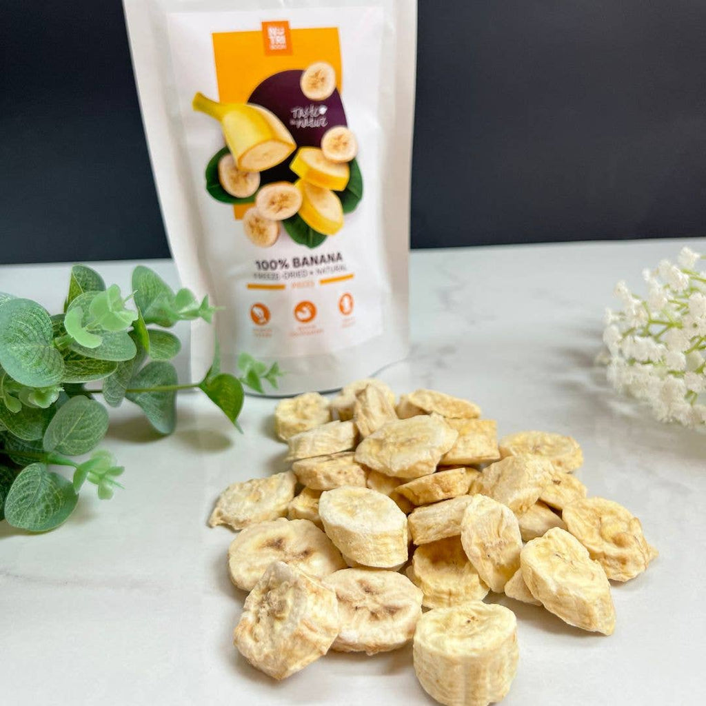 Banane liofilizzate: 25 g in confezioni da 50 g: 250 ml/25 g