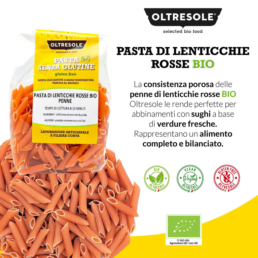 PASTA DI LENTICCHIE ROSSE BIO PENNE 350 g