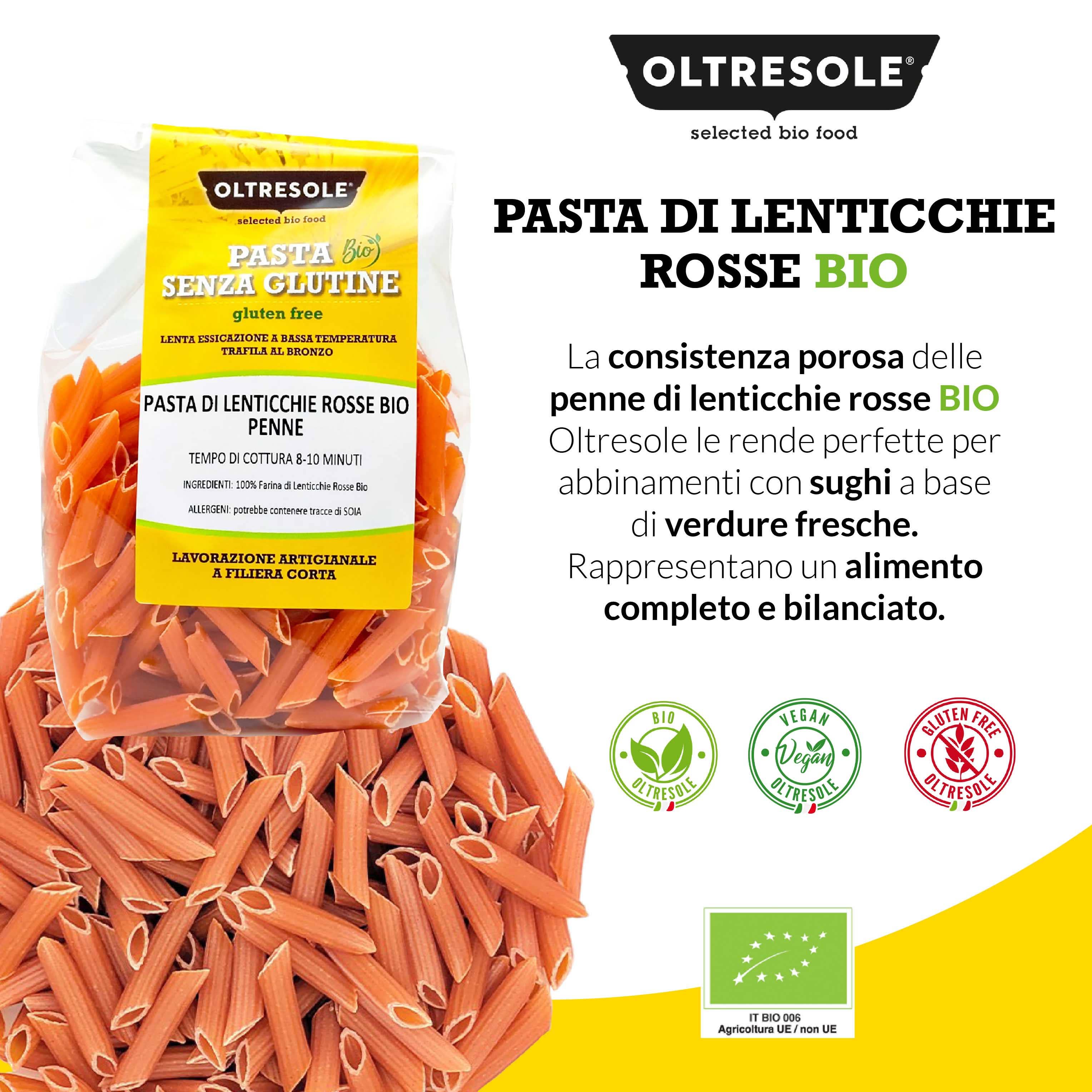 PASTA DI LENTICCHIE ROSSE BIO PENNE 350 g