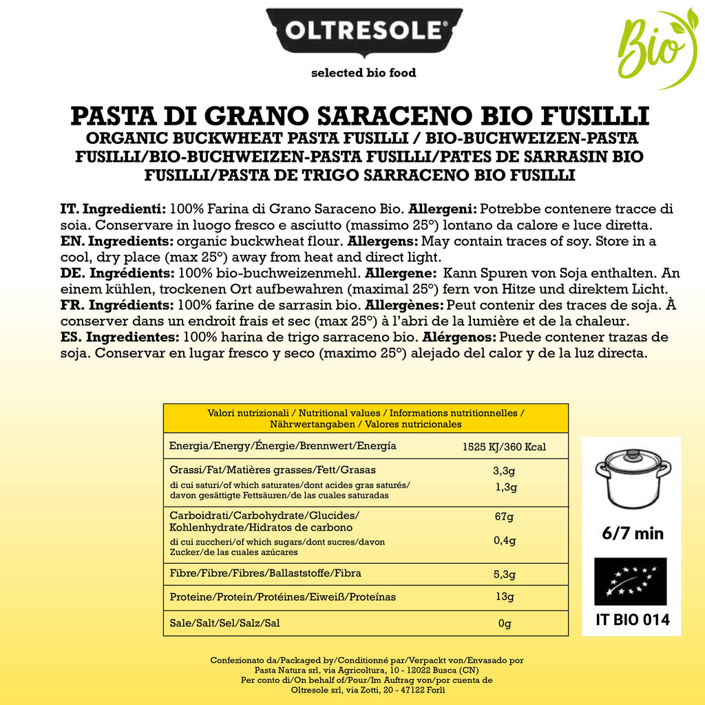 PASTA DI GRANO SARACENO BIO FUSILLI 350 g