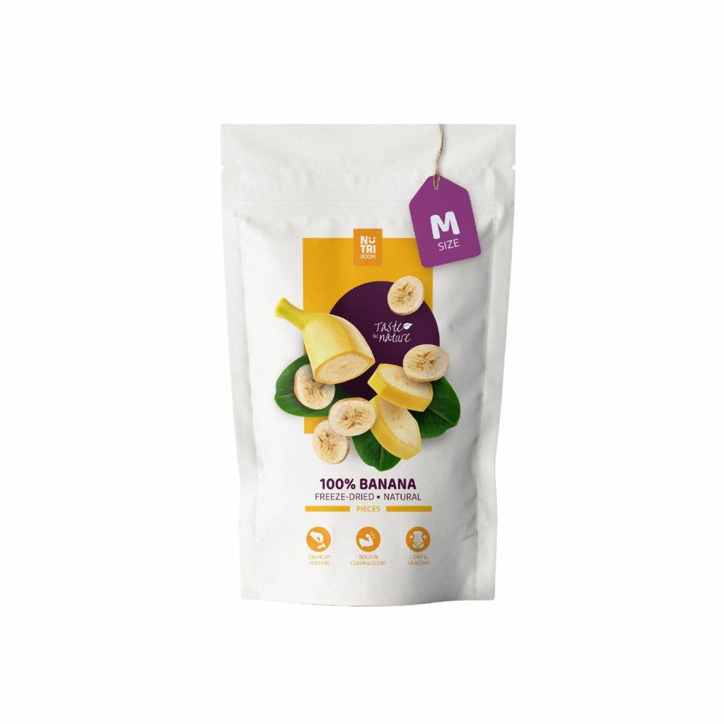 Banane liofilizzate: 25 g in confezioni da 50 g: 250 ml/25 g