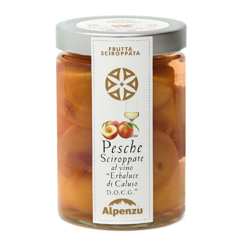 Pesche Sciroppate al Vino Erbaluce di Caluso D.O.C.G. Alpenzu 540gr