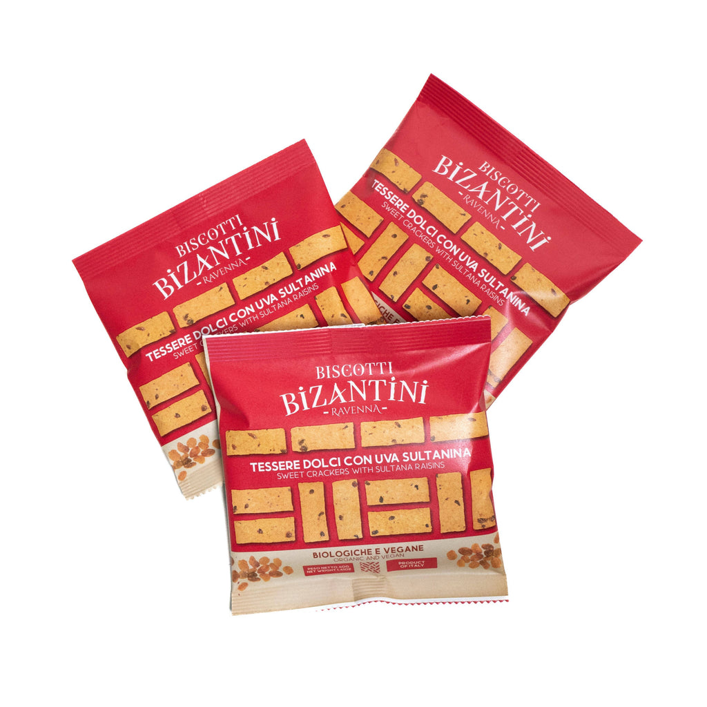 Snack Biscotti Bizantini dolci uvetta vegani biologici 40g: 40g x 10