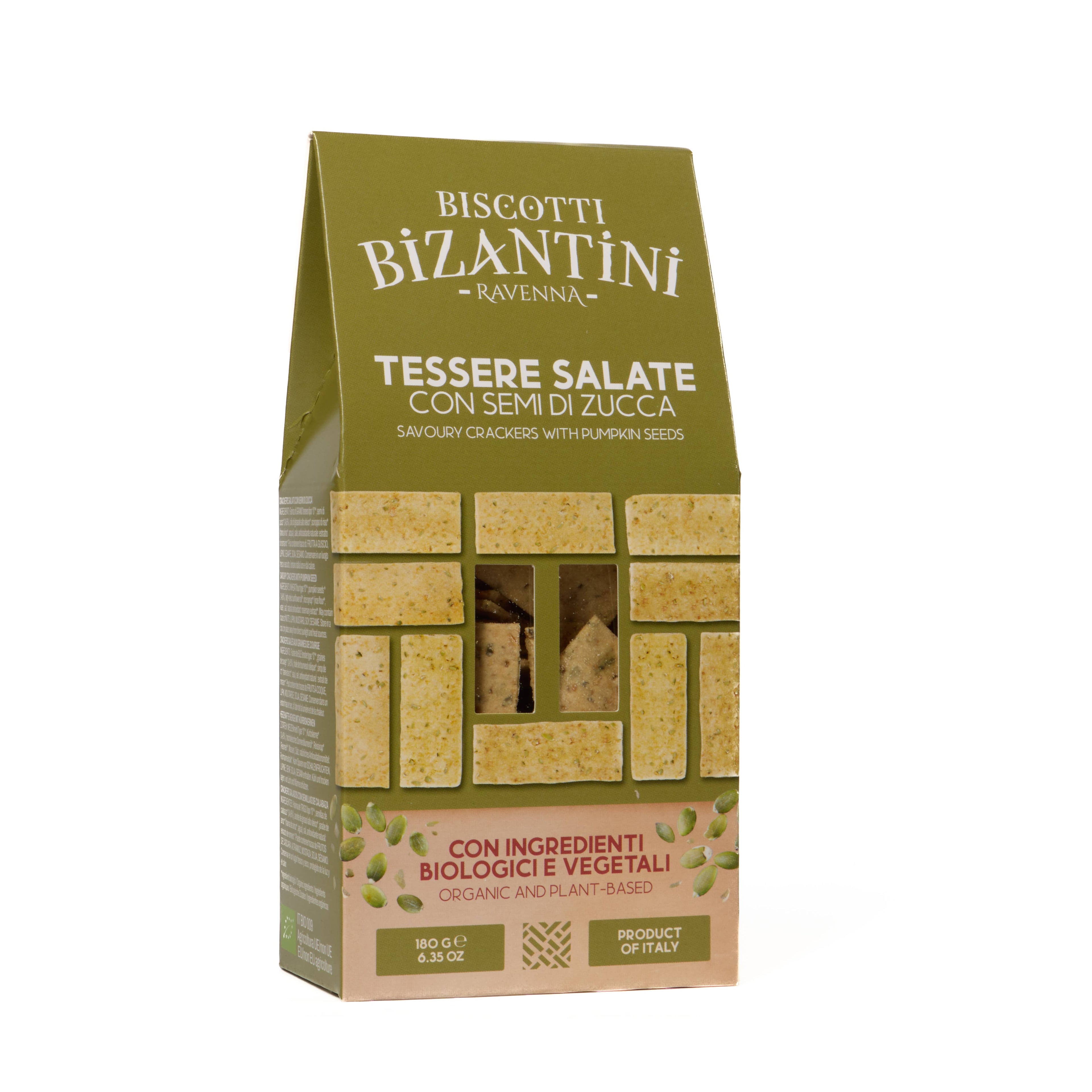 Cracker salati ai semi di zucca vegani e biologici: 180g