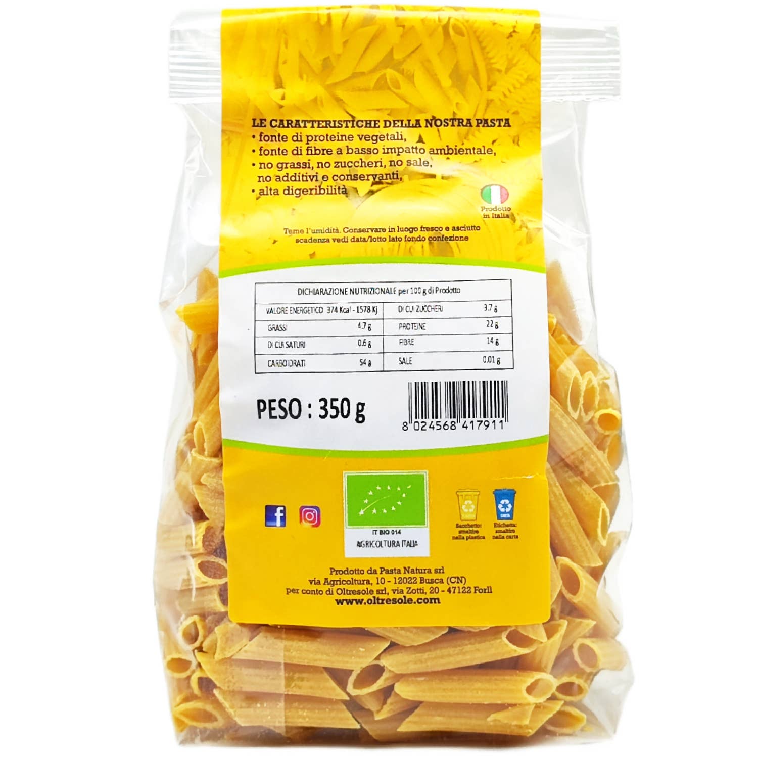 PASTA DI CECI BIO PENNE 350 g