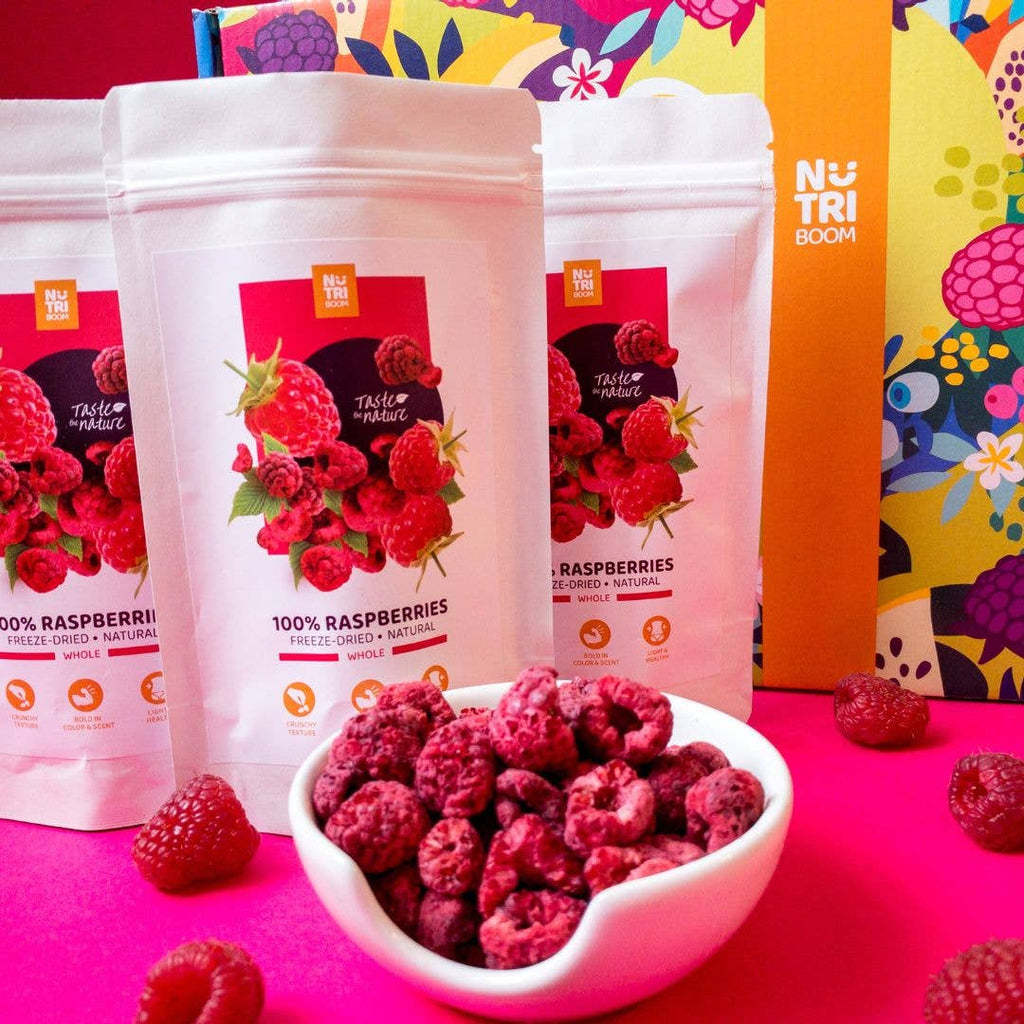 Lamponi liofilizzati: confezioni da 20g e 40g: 250 ml/20 g