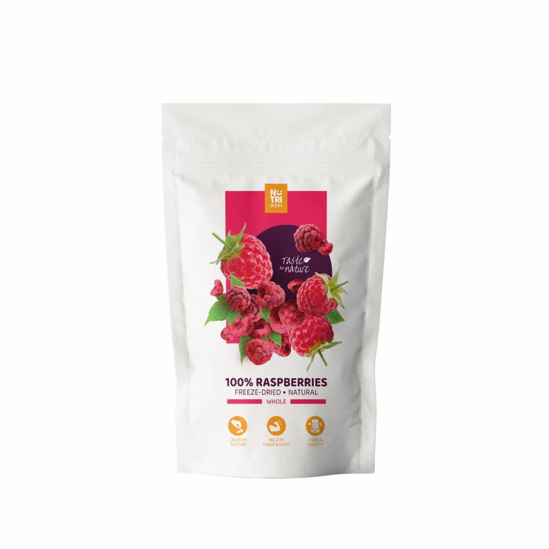 Lamponi liofilizzati: confezioni da 20g e 40g: 250 ml/20 g