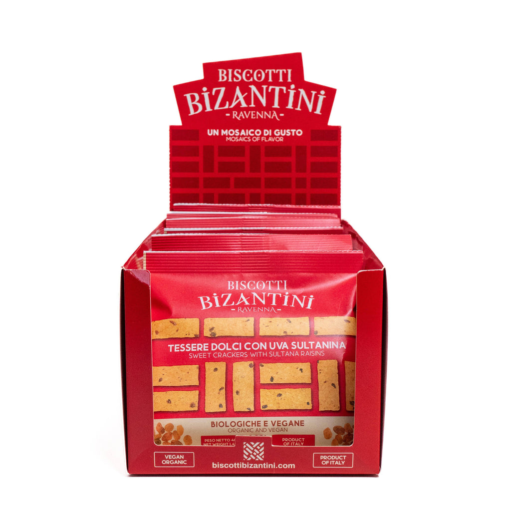 Snack Biscotti Bizantini dolci uvetta vegani biologici 40g: 40g x 10